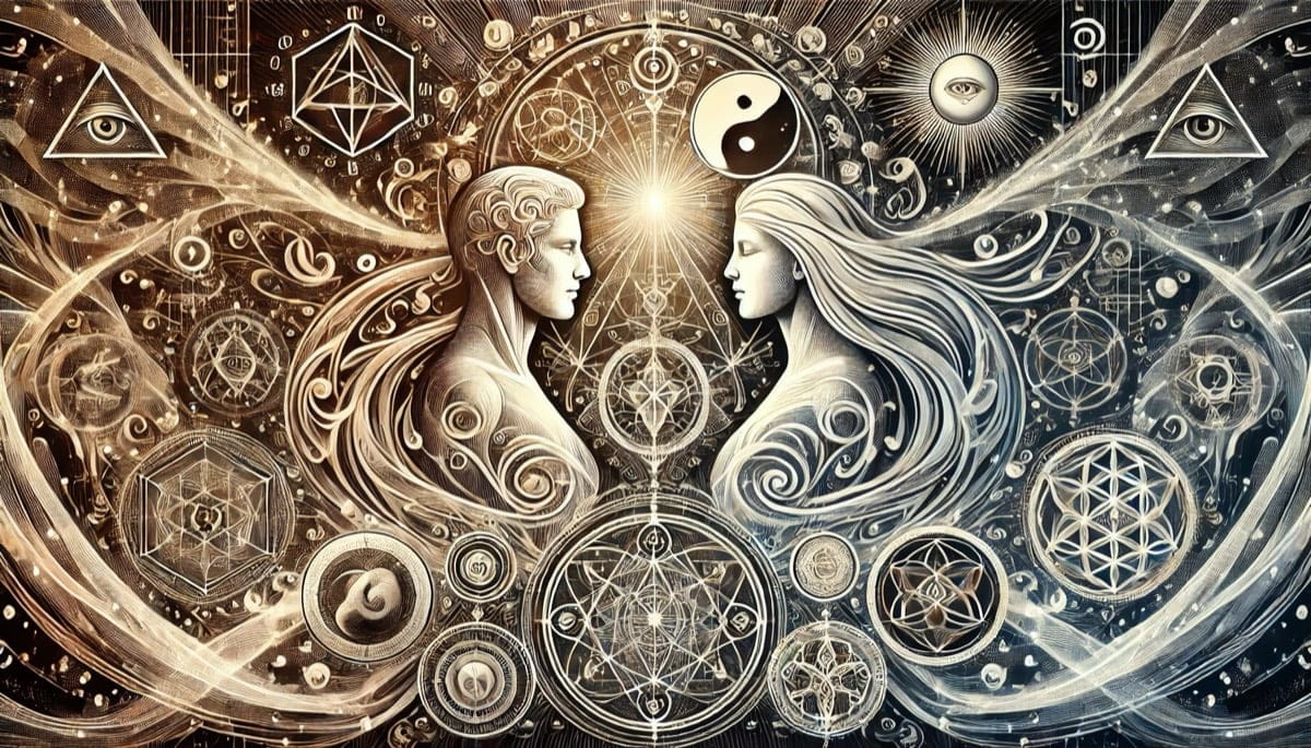 Dios y Diosa Símbolo esotérico del equilibrio de los opuestos en el Equinoccio de Otoño